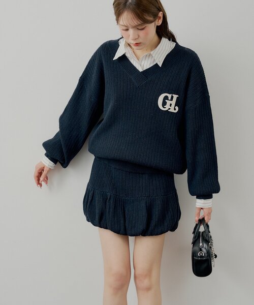 Chico（チコ） スカート 「セットアップ対応」ニットバルーンミニ