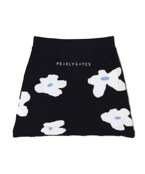 PEARLY GATES フラワープリント セーター　スカート　セットアップ PEARLY GATES（パーリーゲイツ） スカート 「PEARLY GATES」アラン柄