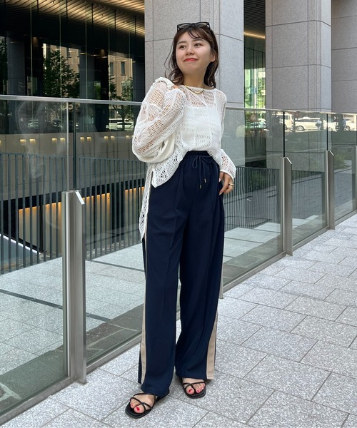 「prose verse」 イージーパンツ フリ- ブラック レディース_画像3