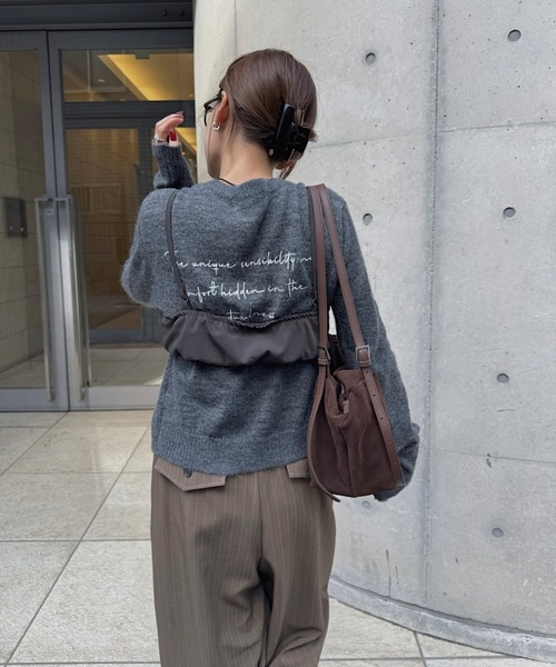 nananamoe（ナナナモエ） スラックス パンツ tapered tuck stripe