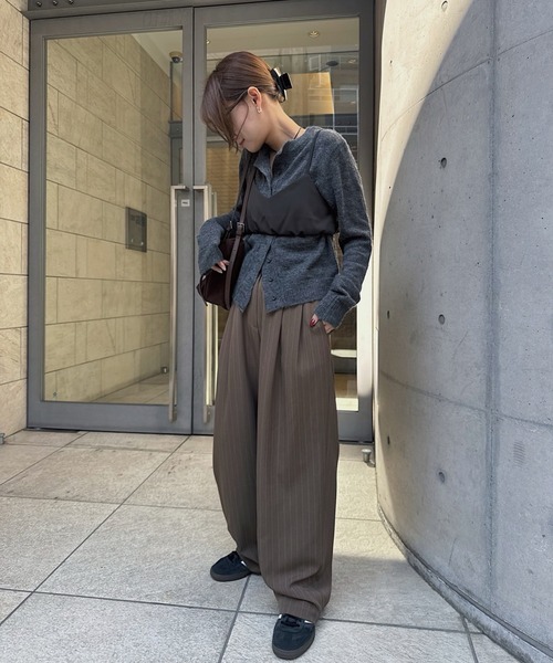 パンツ nananamoe pants nananamoe（ナナナモエ） スラックス パンツ tapered tuck stripe