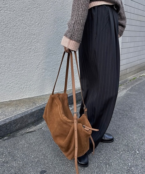 nananamoe（ナナナモエ） スラックス パンツ tapered tuck stripe