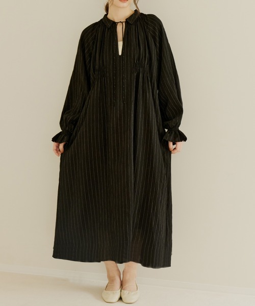 【みすず】olun ストライプワンピース　アイボリー xsサイズ　完売品 OLUN ワンピース stripe onepiece/ストライプワンピース : ZOZOTOWN
