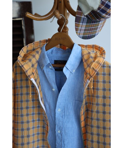 ナイロンジャケット Swing Jacket Hoodie Nylon Airy Plaid メンズの画像