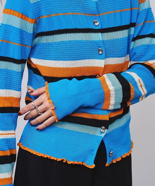 ROSE BUD（ローズバッド） カーディガン BORDER KNIT CARDIGAN