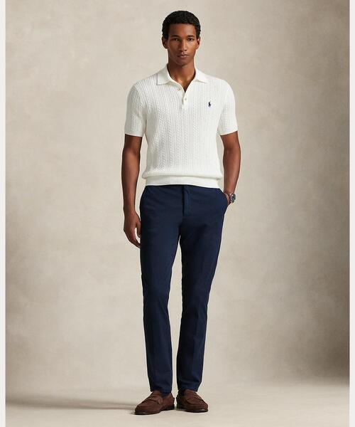 正規品　Polo Ralph Lauren 　ケーブルニットポロ 　Mサイズ相当 POLO RALPH LAUREN（ポロ・ラルフローレン） セーター ニット ケーブル