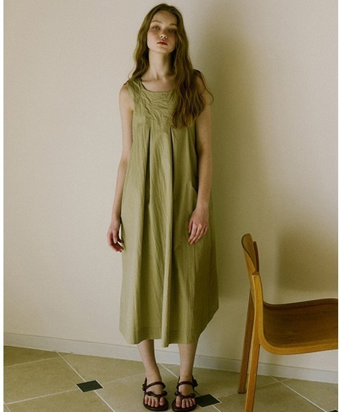 GREEN BUTTER（グリーンバター） ワンピース COTTON NYLON PINTUCK