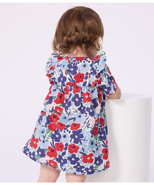 PETIT BATEAU（プチバトー） ワンピース フラワープリントワンピース