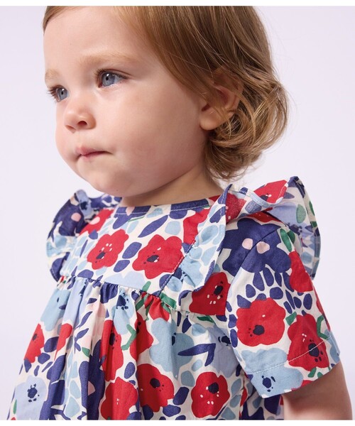 PETIT BATEAU（プチバトー） ワンピース フラワープリントワンピース