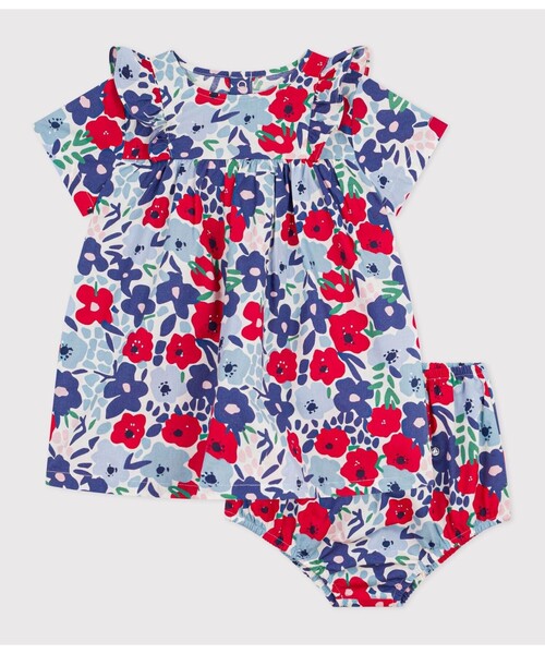 PETIT BATEAU（プチバトー） ワンピース フラワープリントワンピース