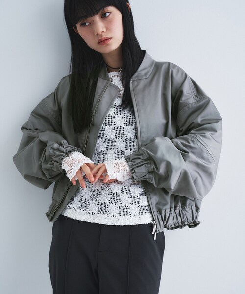 CODE A ブルゾン アウター satin bomber jacket レディース : ZOZOTOWN