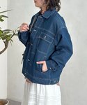 ブルゾン アウター メッシュデニムトラッカージ...の詳細画像1