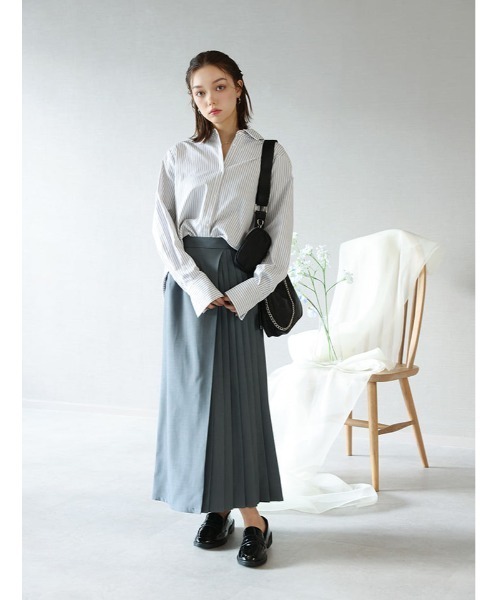 Deuxieme Classe ★美品★ ロングレギュラーシャツ ストライプ fifth（フィフス） ブラウス シャツ バック2wayロングカフスストライプ