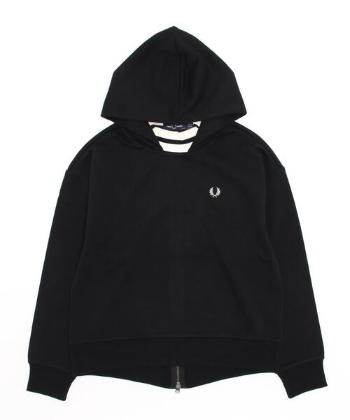 「FRED PERRY」 プルオーバーパーカー 10 ブラック レディース