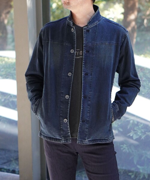 【s.k'manor hil】savant shirts デニムシャツ NICOLE selection（ニコル セレクション） シャツ ハイストレッチ