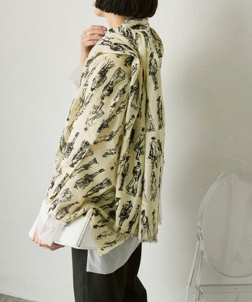 ストール マフラー 「PYAAR(ピーアール)」PEOPLE SCARF/ピープル柄ストール レディース_9