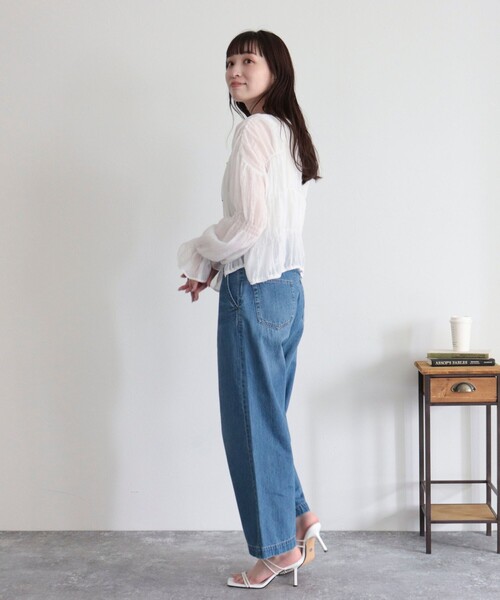 「fredy emue」 デニムパンツ 38 ネイビー レディース_画像3