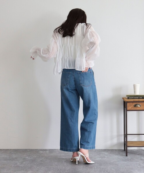 「fredy emue」 デニムパンツ 38 ネイビー レディース_画像4