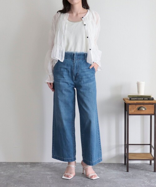 「fredy emue」 デニムパンツ 38 ネイビー レディース_画像5