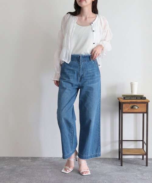 「fredy emue」 デニムパンツ 38 ネイビー レディース_画像6