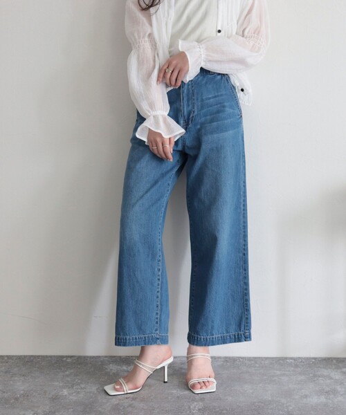 「fredy emue」 デニムパンツ 38 ネイビー レディース_画像8