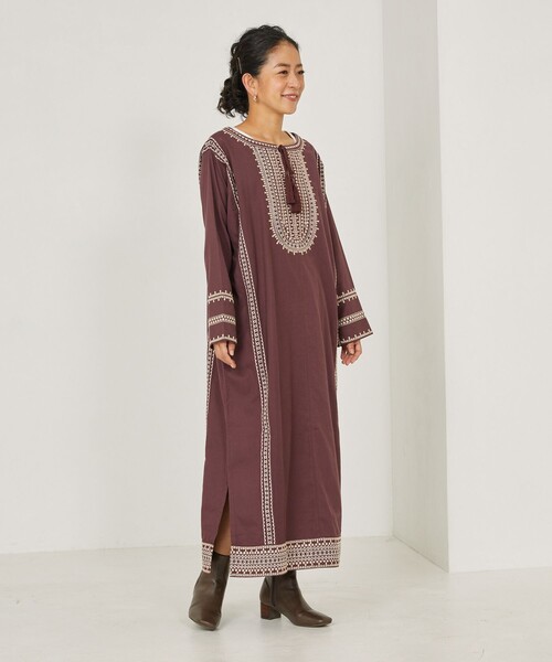 「Freada」 長袖ワンピース フリ- ブラック レディース_画像6