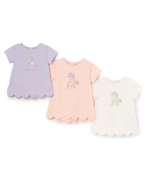 sense of wonder tシャツ ユニコーンリバティアップリケTシャツ「接触