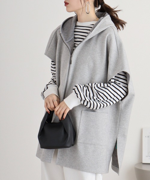 「EGLANTINE」 ジップアップパーカー 40 サンドベージュ レディース_画像8