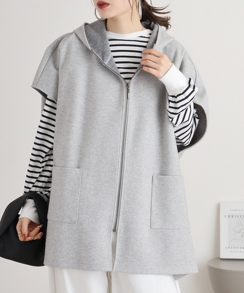 「EGLANTINE」 ジップアップパーカー 40 サンドベージュ レディース_画像9
