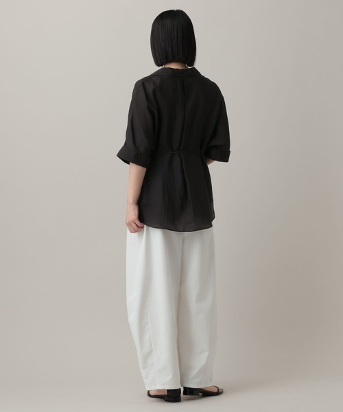 ブラウス シャツ ツヤシアーシャツ レディースの画像