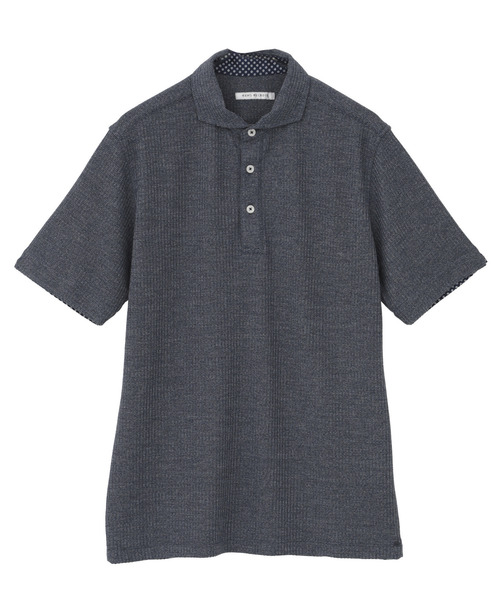 MEN'S MELROSE ポロシャツ リンクスストライプ半袖ホリゾンカラー