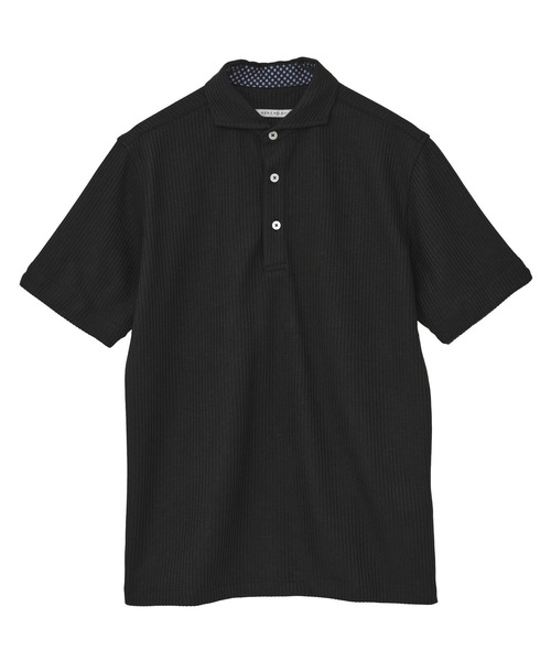 MEN'S MELROSE ポロシャツ リンクスストライプ半袖ホリゾンカラー
