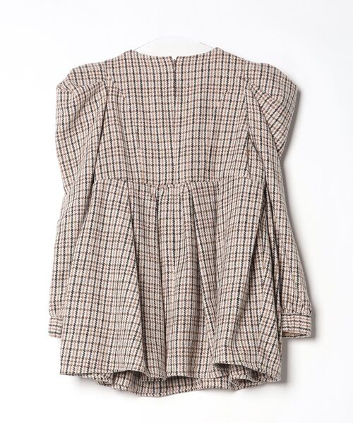 「SEVEN TEN」 チェック柄長袖ブラウス「Miho kawahitoコラボ」 M ブラウン レディース_画像2