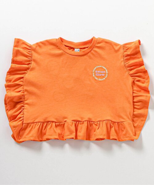 apres les cours（アプレレクール） tシャツ フリルロゴワッペン半袖T