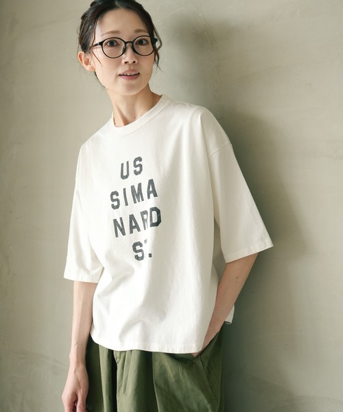 SOLAMONAT（ソラモナ） tシャツ 半袖 ハロ加工 5分袖ワイドPO「SIMA