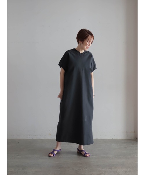 「FIL DE FER」 半袖ワンピース FREE ネイビー レディース_画像5