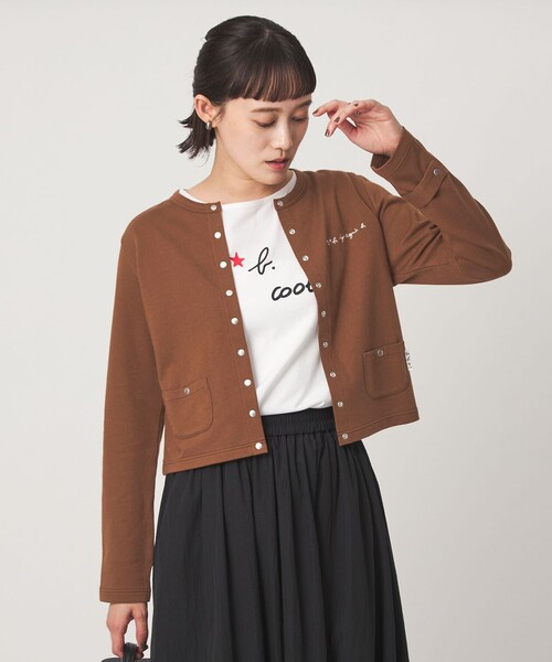 To b. by agnes カーディガン 「To b.コラボ」ドットボタン レディース