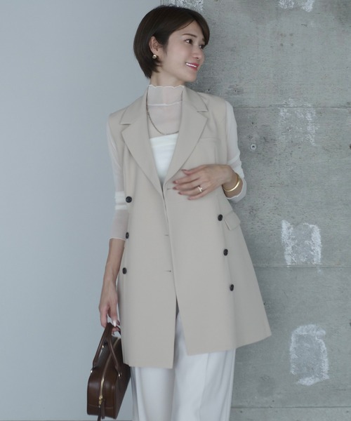 【美品】アニュアンス　テーラードジレワンピース （WHITE） anuans（アニュアンス） ワンピース テーラードジレワンピース