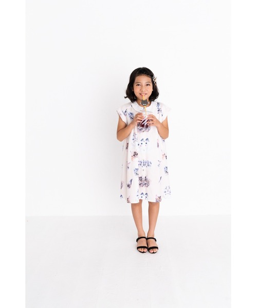 nino ワンピース ねこ柄前明きワンピース キッズ 子供服 女の子