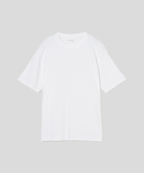 PLAIN JANE HOMME★NUMBERS クルーネック Men's Tシャツ WHITE three dots tシャツ オーガニックコットンニット クルーネックT