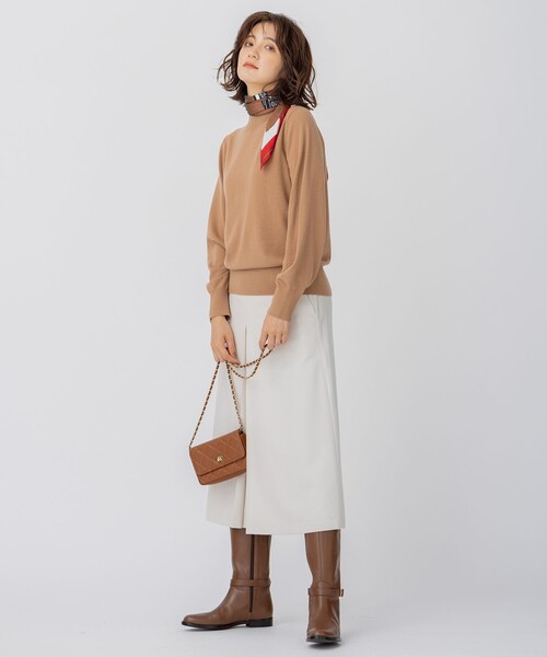 23区 スカート ウールミルドストレッチフロントタック Aライン