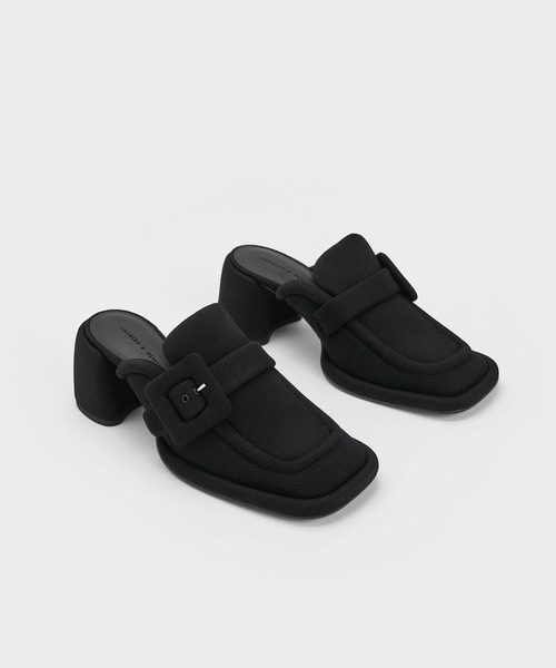 サンダル・ミュール FELT LOAFER MULES CHARLES ＆ KEITH サンダル バックル ローファーミュール
