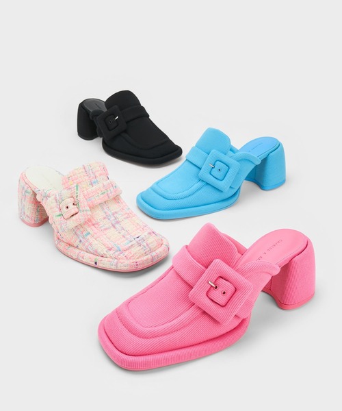CHARLES ＆ KEITH サンダル バックル ローファーミュール