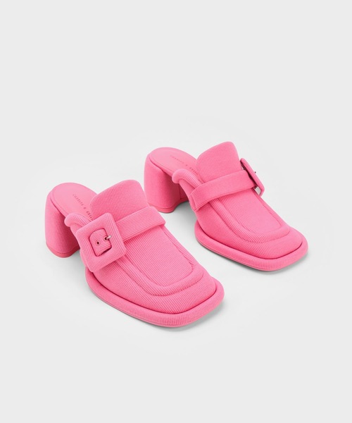 coach  ピンク　シルバー　❤︎セール❤︎　サンダル  ローファー　スリッパ CHARLES & KEITH バックル ローファーミュール （Pink