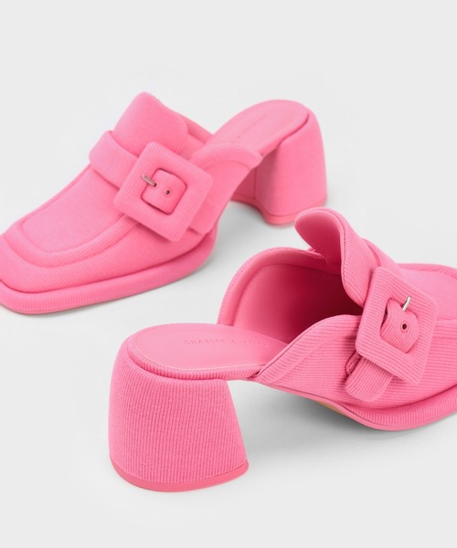 さくらんぼチャーム【Call It Spring】Gayle ミュールローファー バックル ローファーミュール - Pink | CHARLES & KEITH