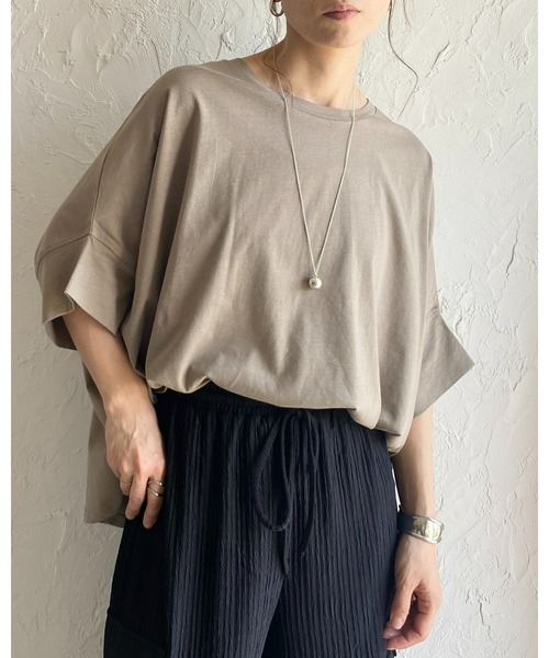 She's Closet tシャツ 無地コットンドルマンスリーブ半袖ビッグ