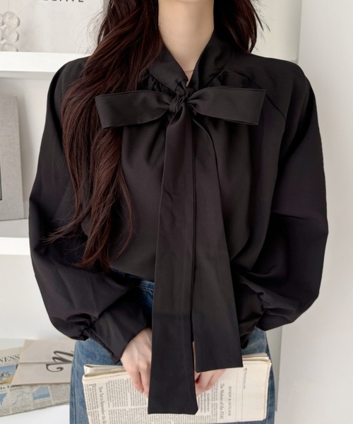 ブラウス シャツ 2wayリボンボウブラウス レディース 2wayリボンボウブラウス | NATURAL BEAUTY BASIC（ナチュラル