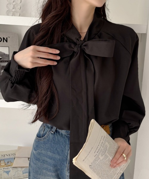 ブラウス シャツ 2wayリボンボウブラウス レディース 2wayリボンボウブラウス | NATURAL BEAUTY BASIC（ナチュラル