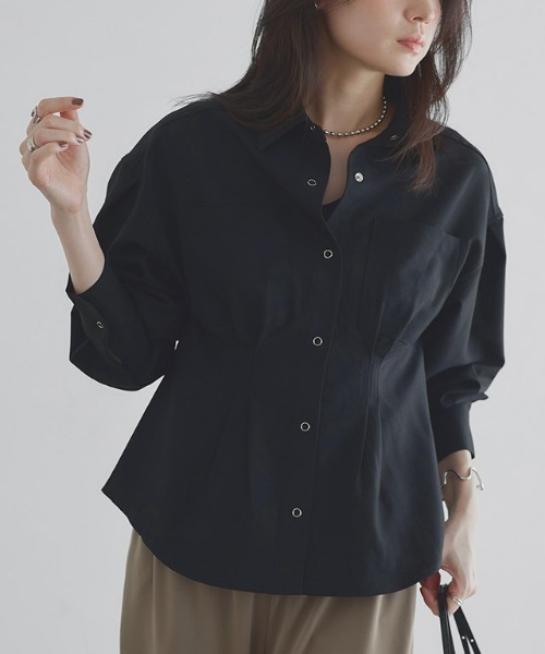 シャツ+ブラウス(長袖+七分) remake short lengths western shirts 七分袖アレンジパーツ（ウエスタンシャツレディース） - パターン