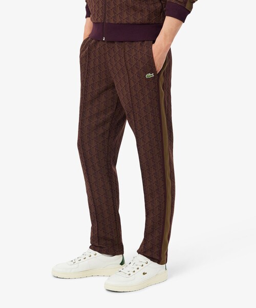 LACOSTE モノグラム柄 トラックパンツ ジャージ LACOSTE（ラコステ） スウェットパンツ ジャージ サイドテーピング